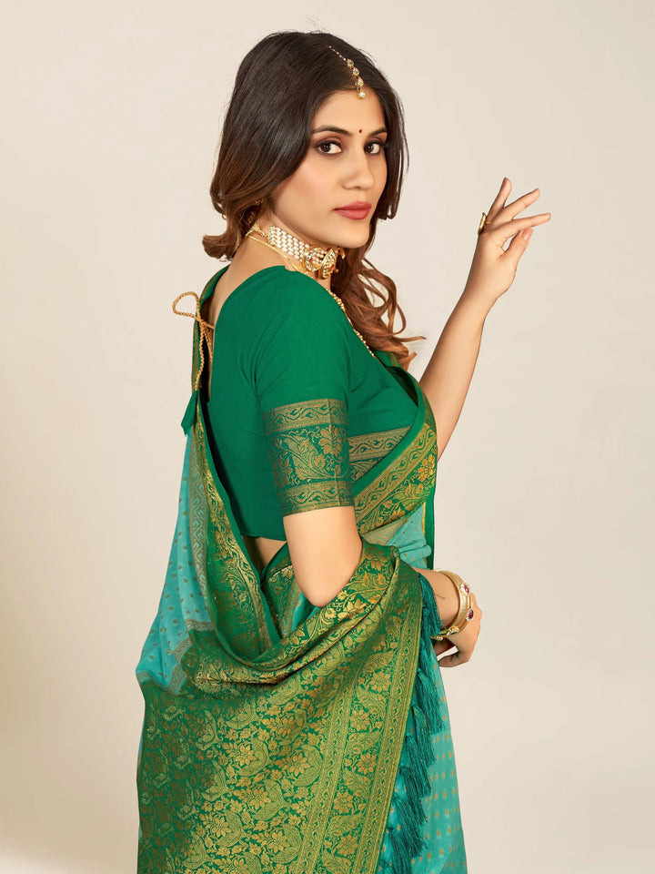 Bindia Aqua Viscose Saree