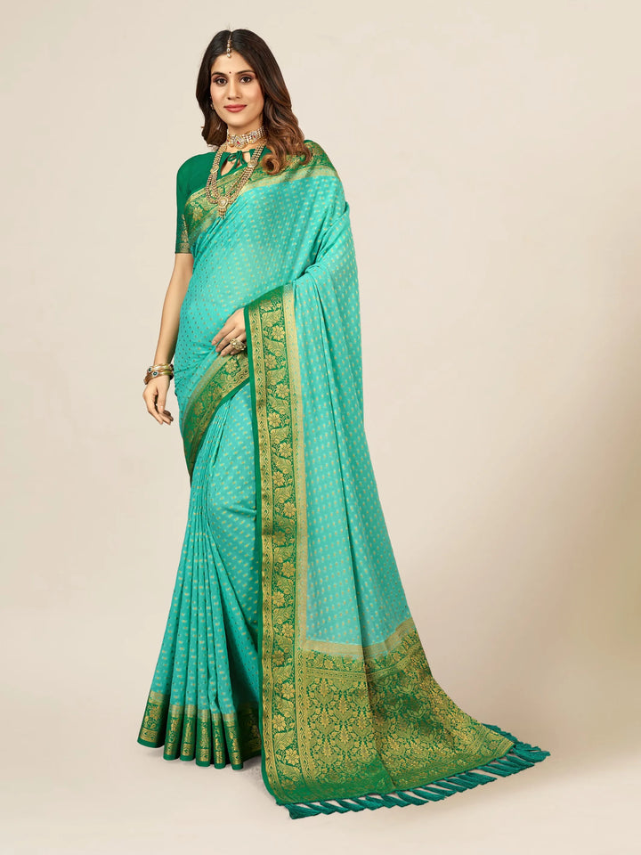 Bindia Aqua Viscose Saree