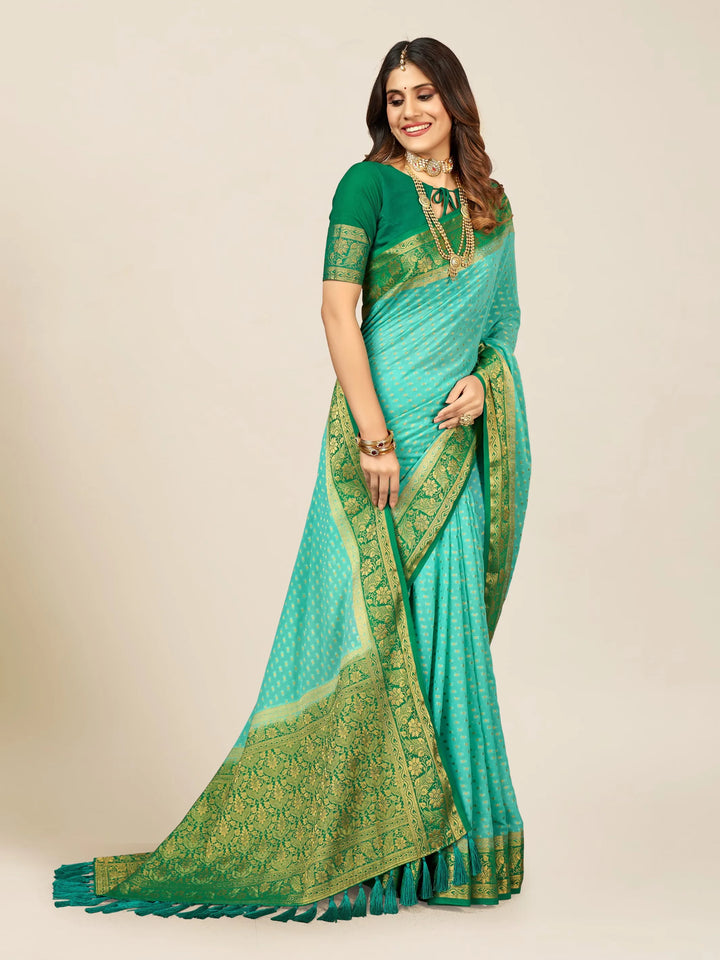 Bindia Aqua Viscose Saree