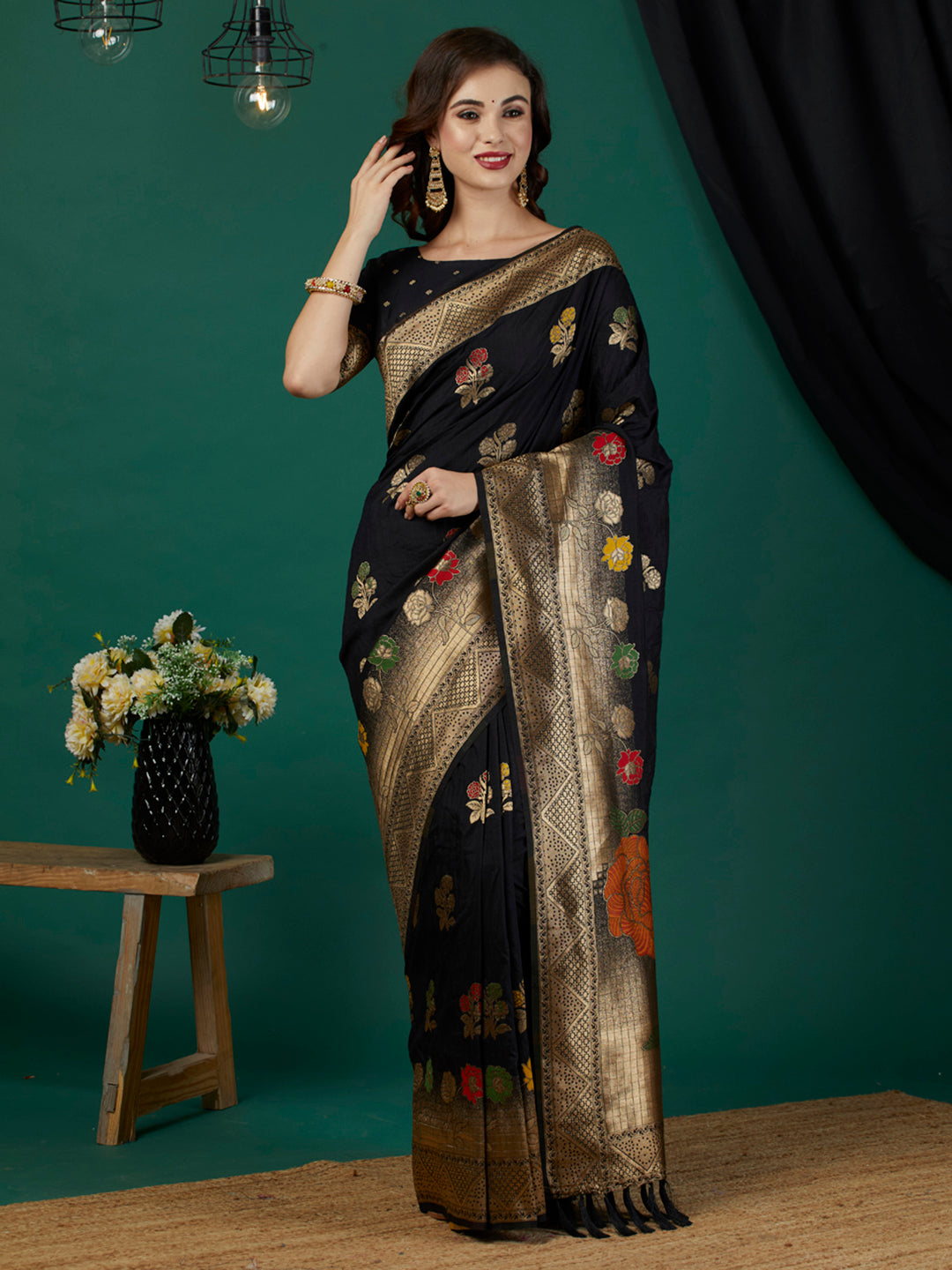 ROOPMADHURI PURE HANDLOOM DOLA SILK SAREE