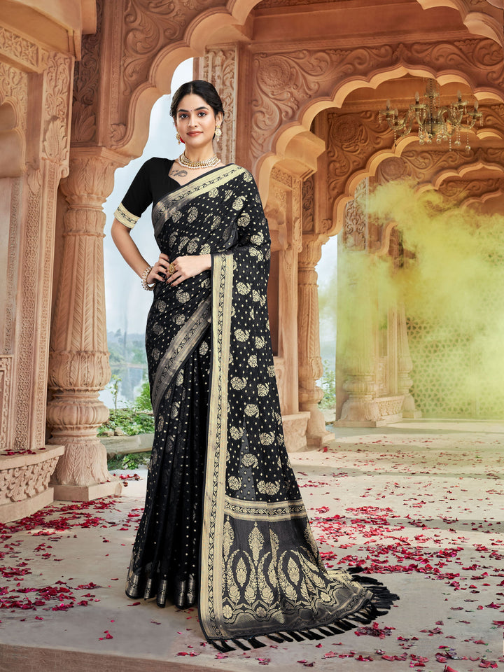 DISHA BLACK VISCOSE SAREE