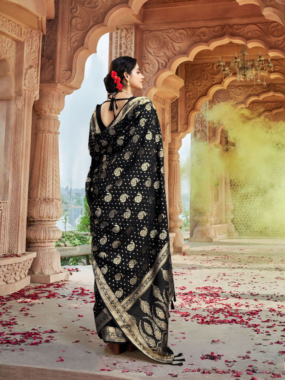 DISHA BLACK VISCOSE SAREE