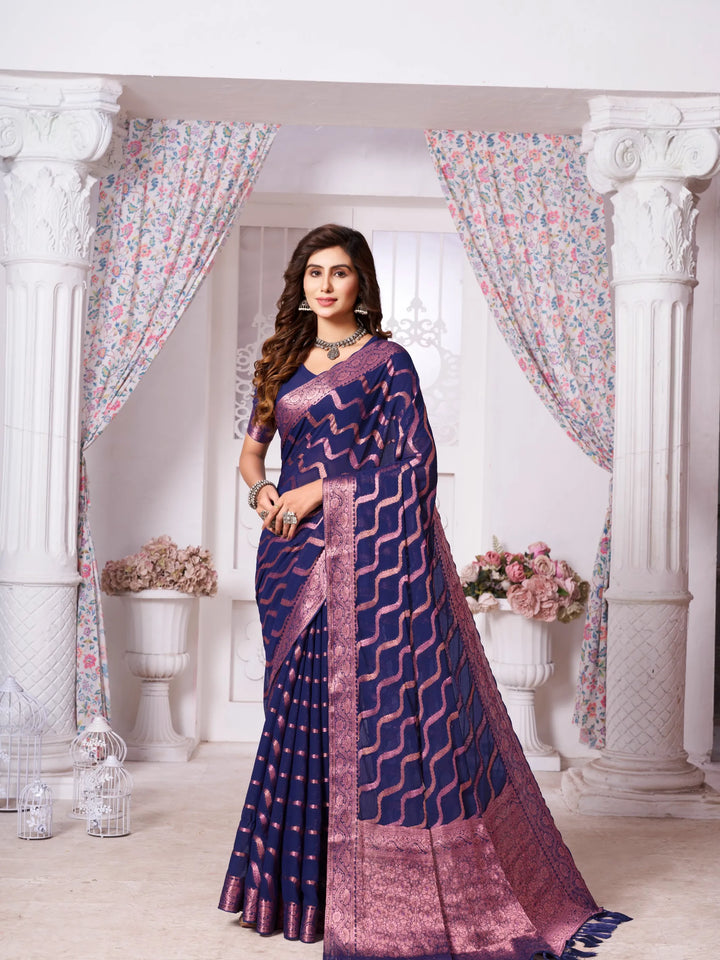 Mitali Blue Pure Georgette Saree