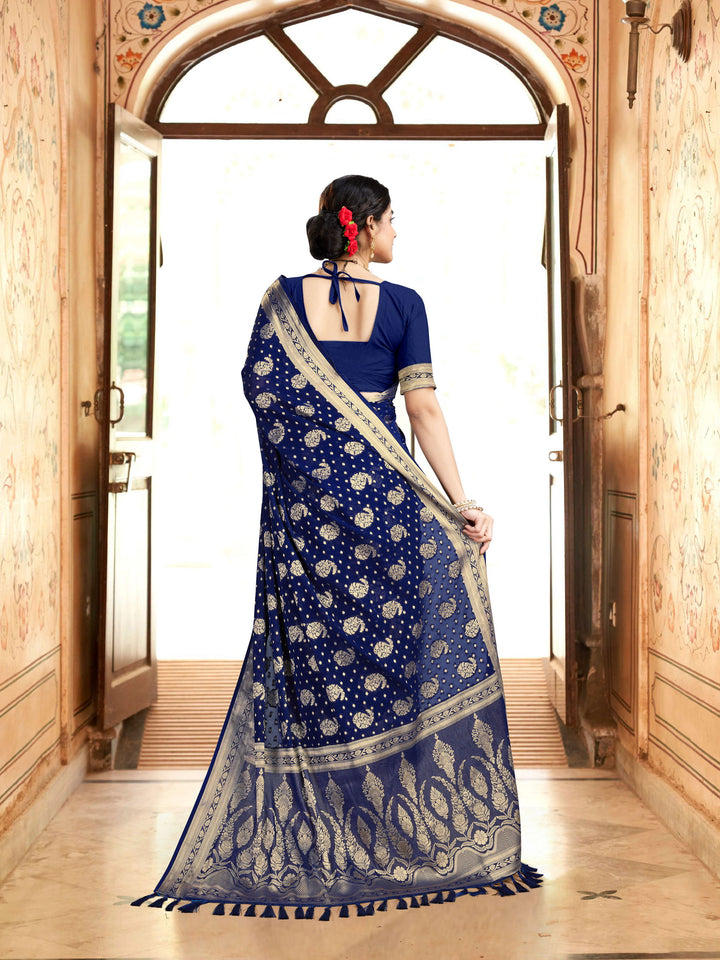 DISHA NAVY BLUE VISCOSE SAREE