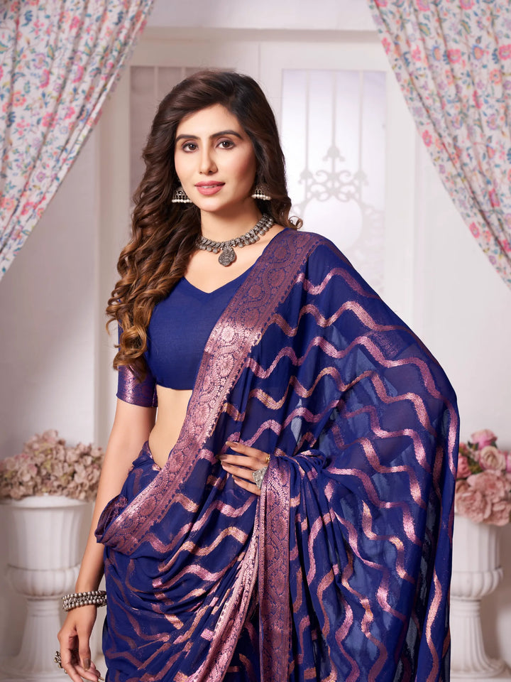 Mitali Blue Pure Georgette Saree