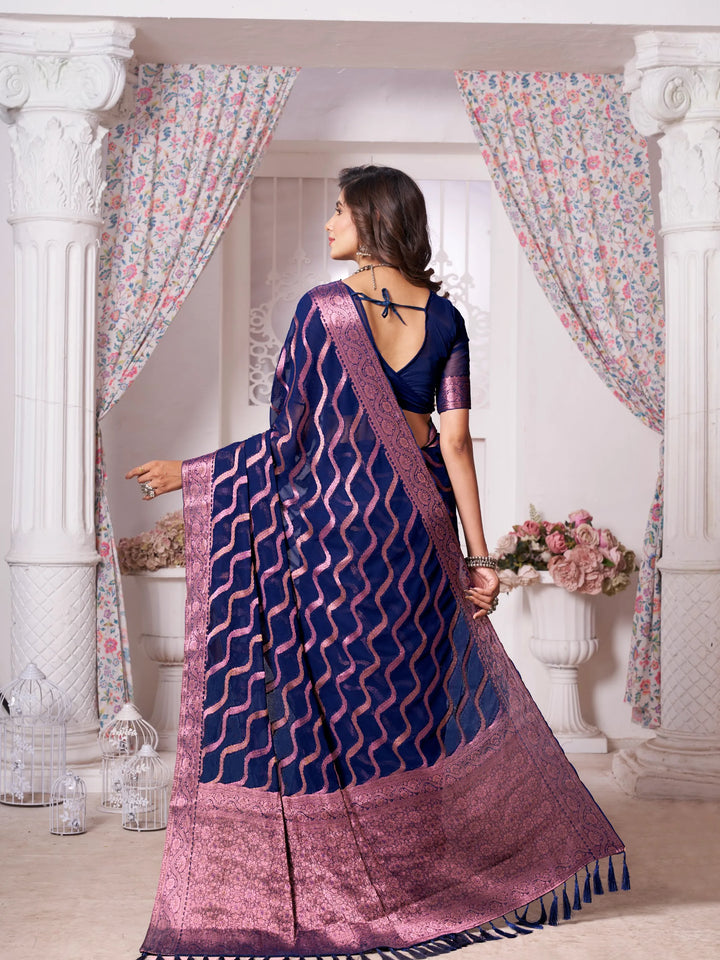 Mitali Blue Pure Georgette Saree