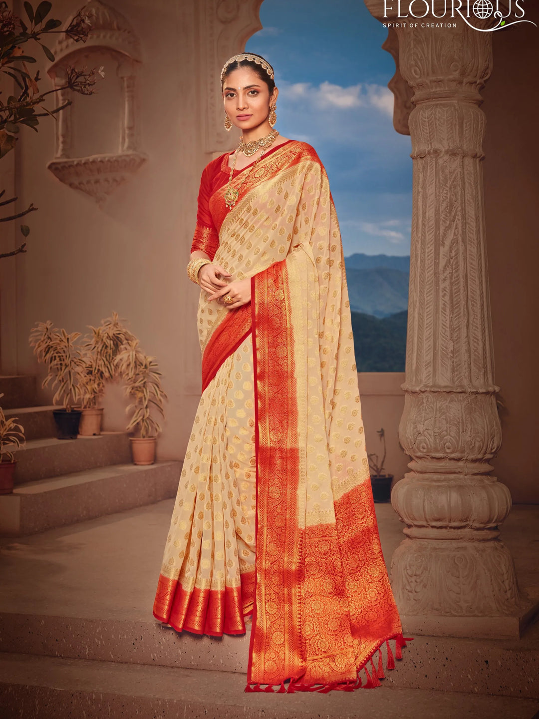 GANGA CHIKU VISCOSE SAREE