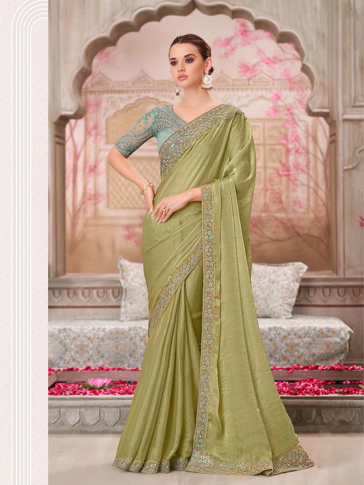 Silver Screen Pure Viscose Chiffon Saree