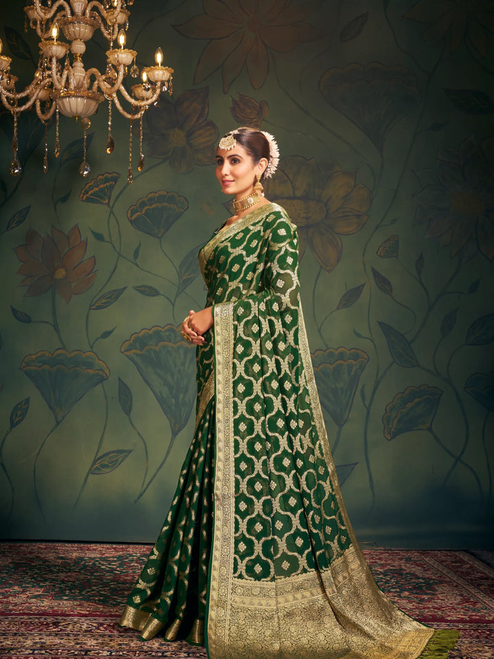 RANGAT Green Pure viscose Georgette saree