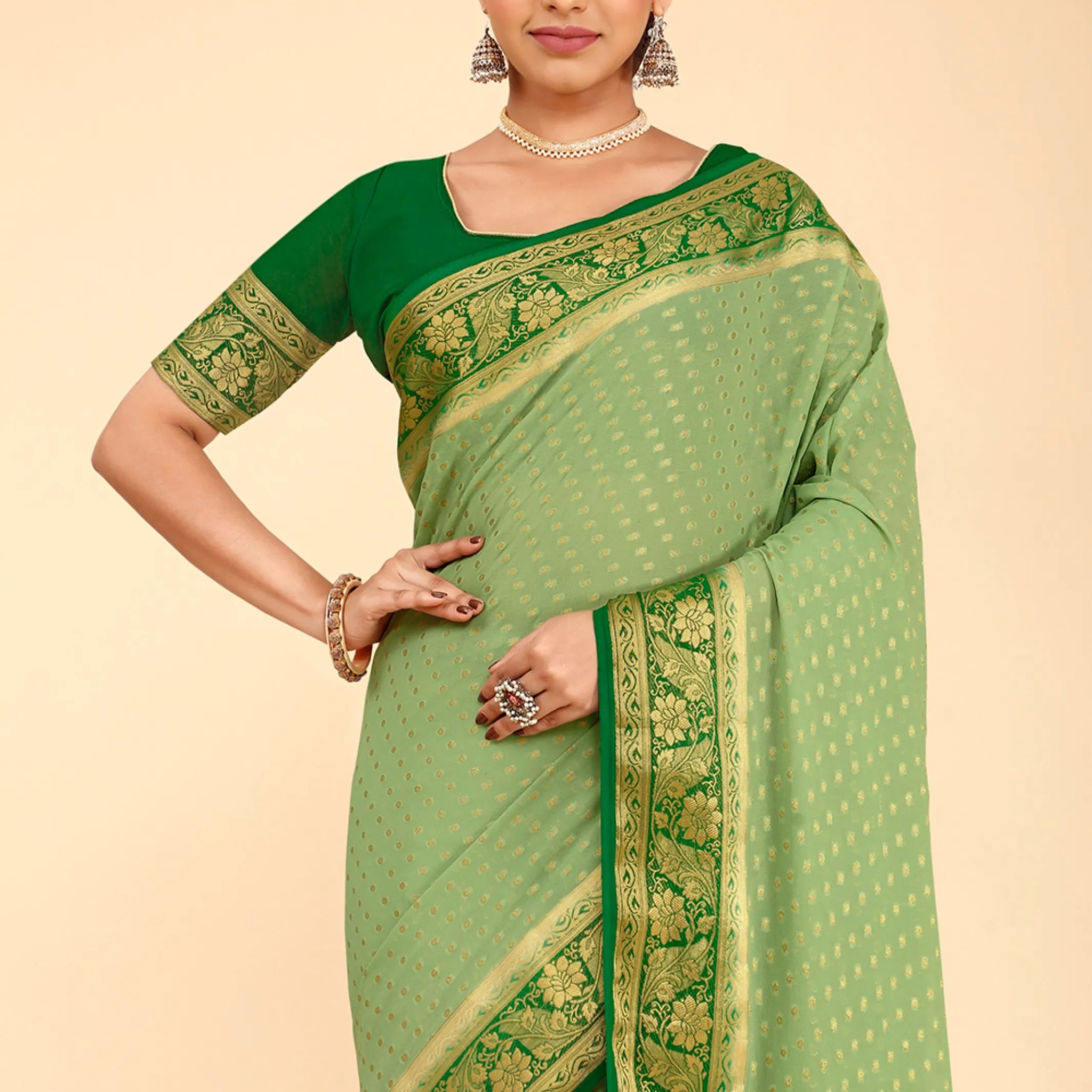 Bindia Green Viscose Saree