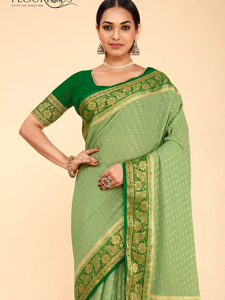 Bindia Green Viscose Saree