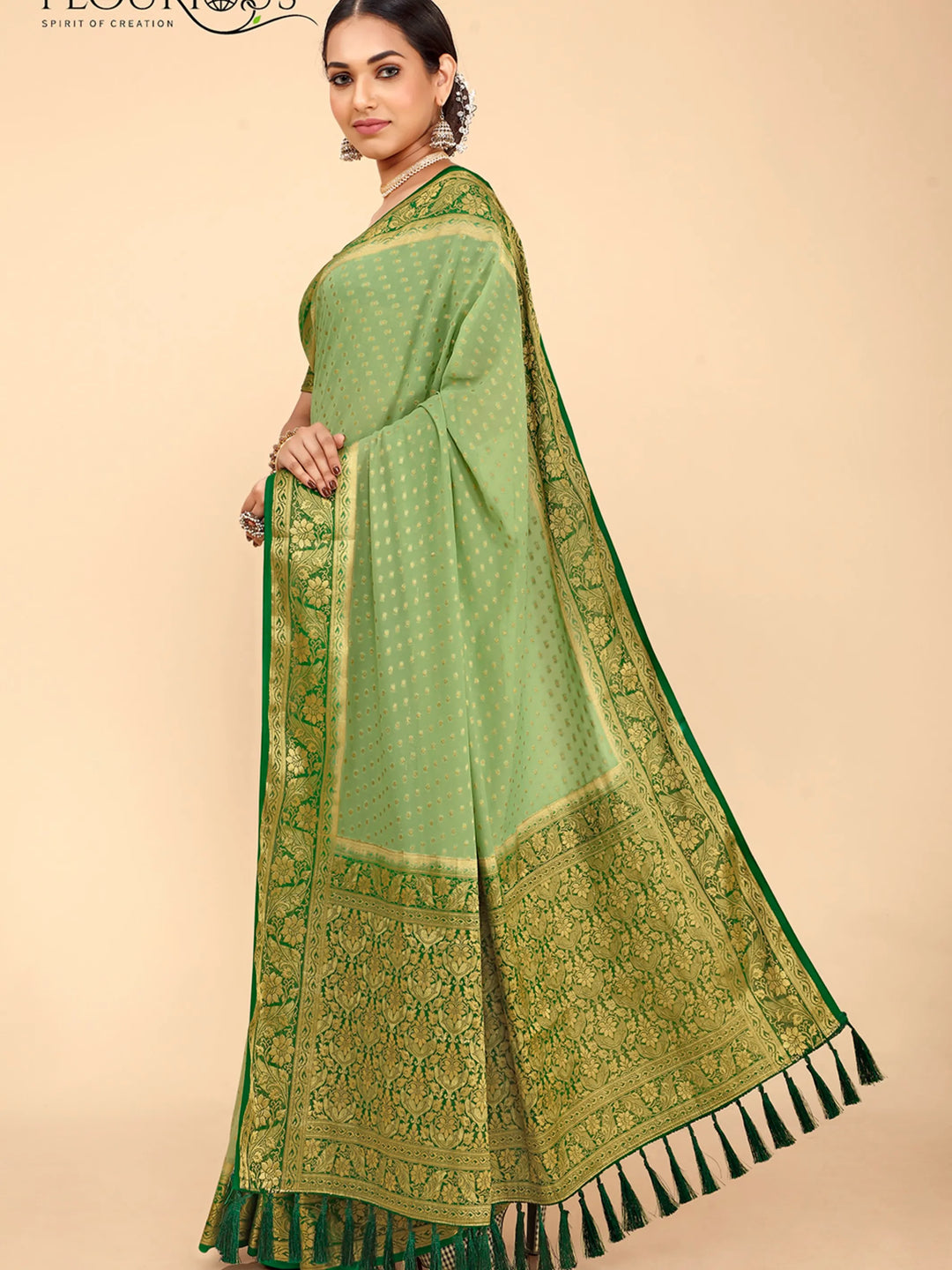 Bindia Green Viscose Saree