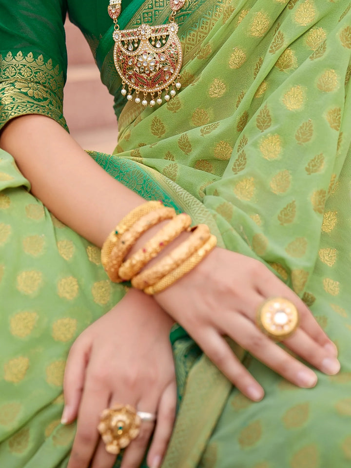 GANGA GREEN VISCOSE SAREE