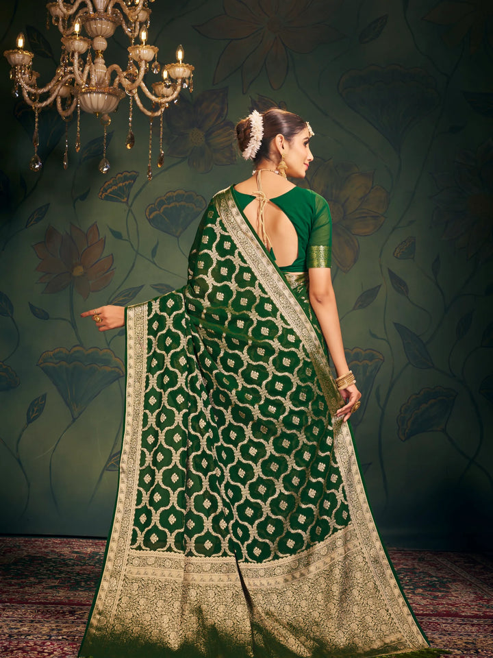 RANGAT Green Pure viscose Georgette saree