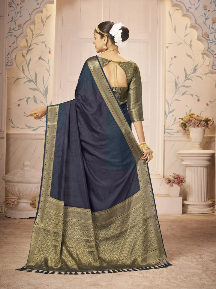 Majulika Grey Color Pure Dola Silk Saree