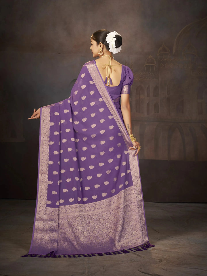 Suhana Lavender Color Pure Georgette Saree for Women