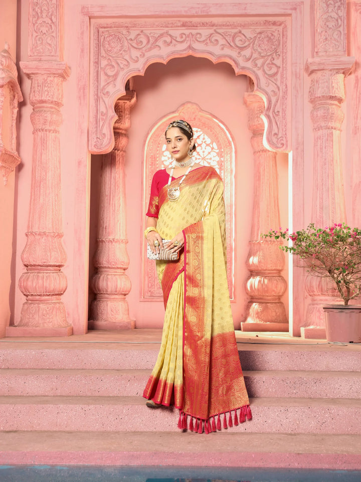 GANGA LEMON VISCOSE SAREE