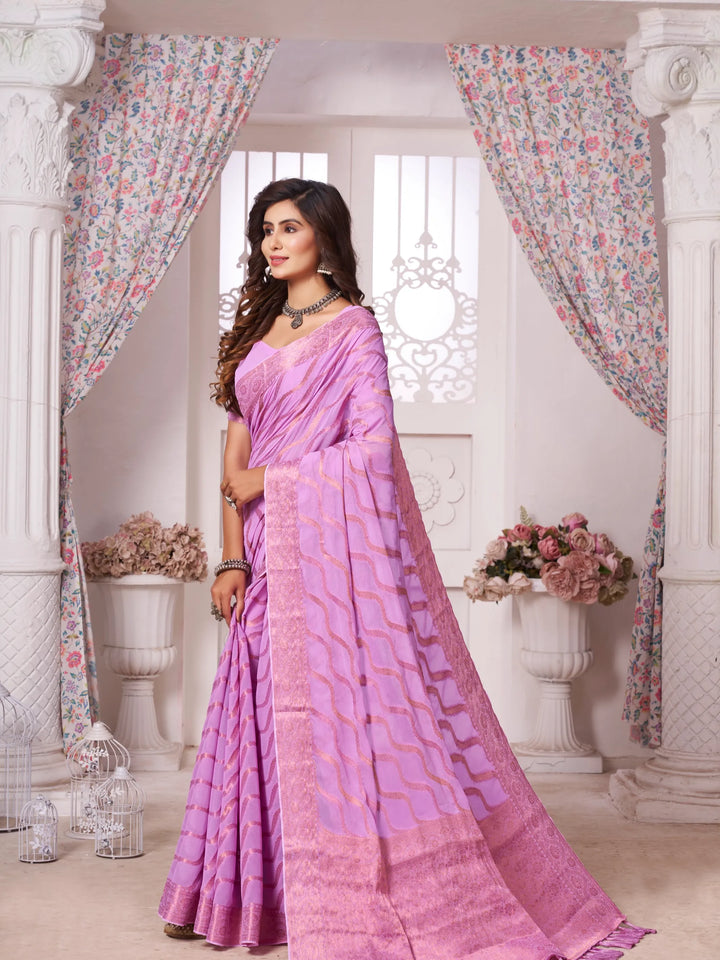 Mitali Pink Pure Georgette Saree