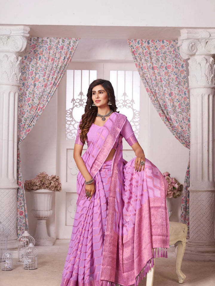 Mitali Pink Pure Georgette Saree