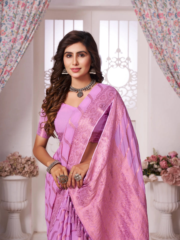 Mitali Pink Pure Georgette Saree