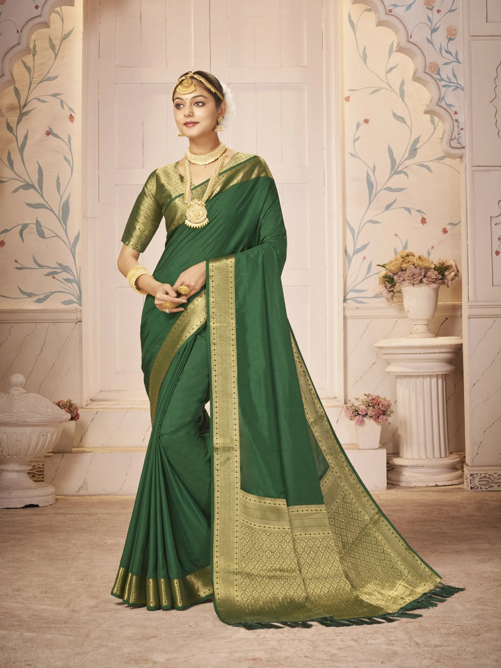 Majulika Green Color Pure Dola Silk Saree