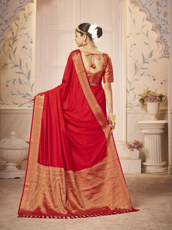 Majulika Red Color Pure Dola Silk Saree