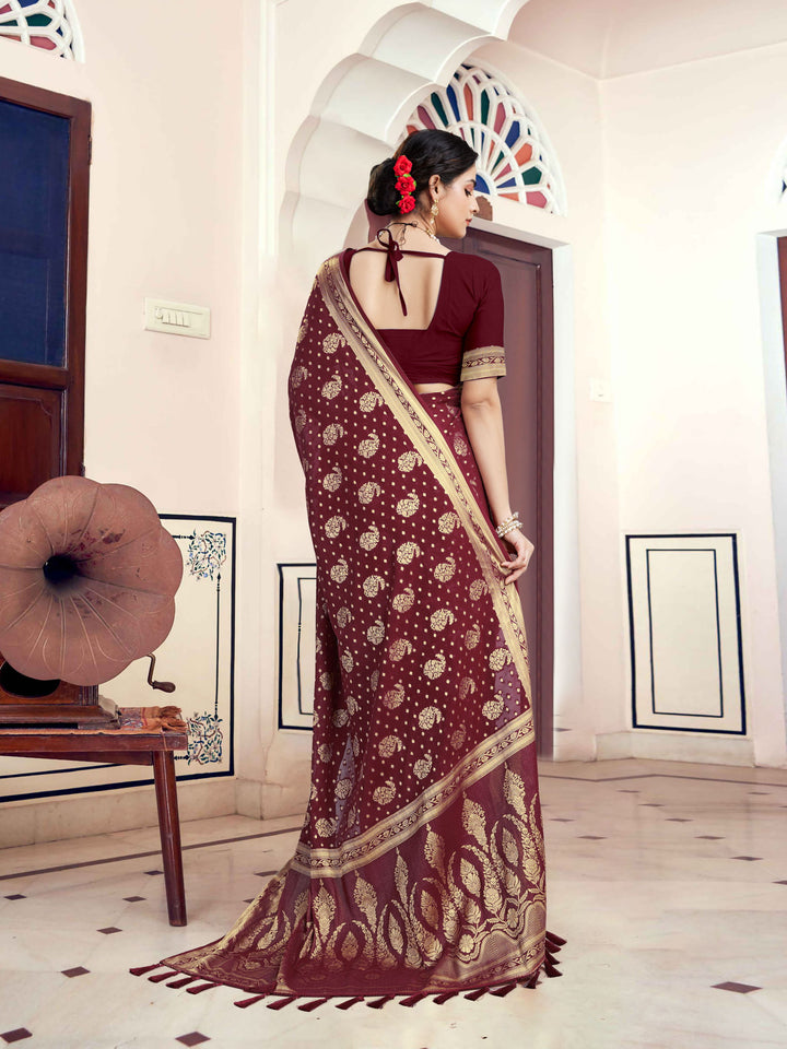 DISHA MAROON VISCOSE SAREE