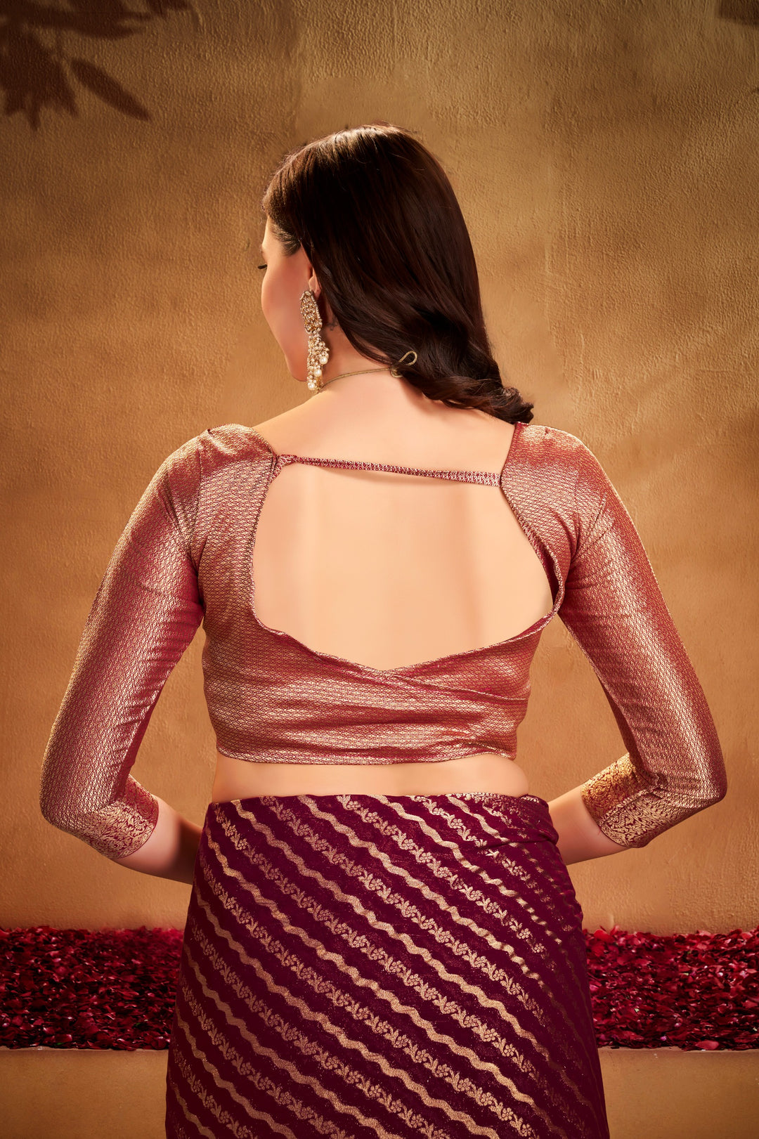 Garima 1 Maroon Viscose Saree