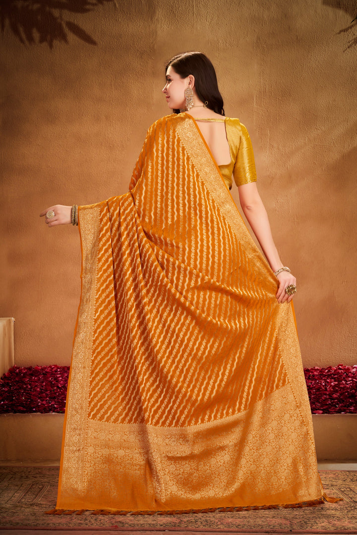 Garima 1 Mustard Viscose Saree