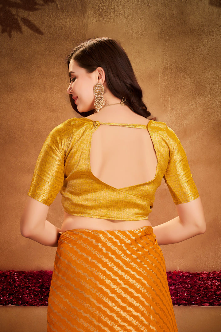 Garima 1 Mustard Viscose Saree