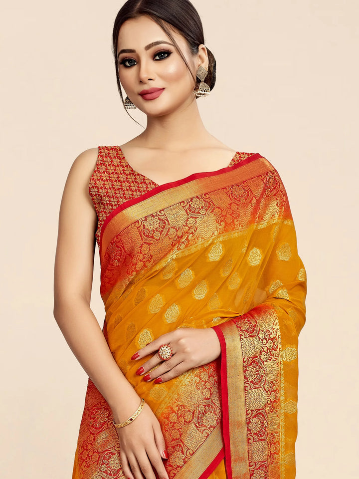 Flourious Pure Georgette Designer Saree for wedding with Siroski work