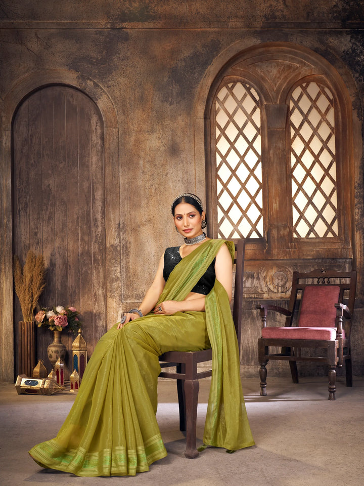 Saaj Olive Simmer Saree