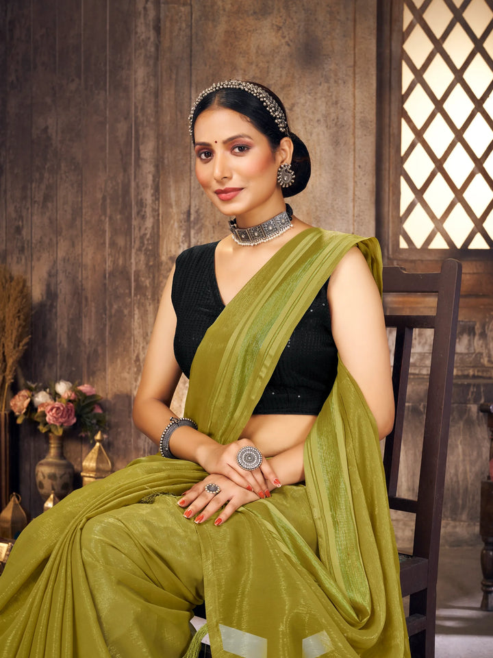 Saaj Olive Simmer Saree