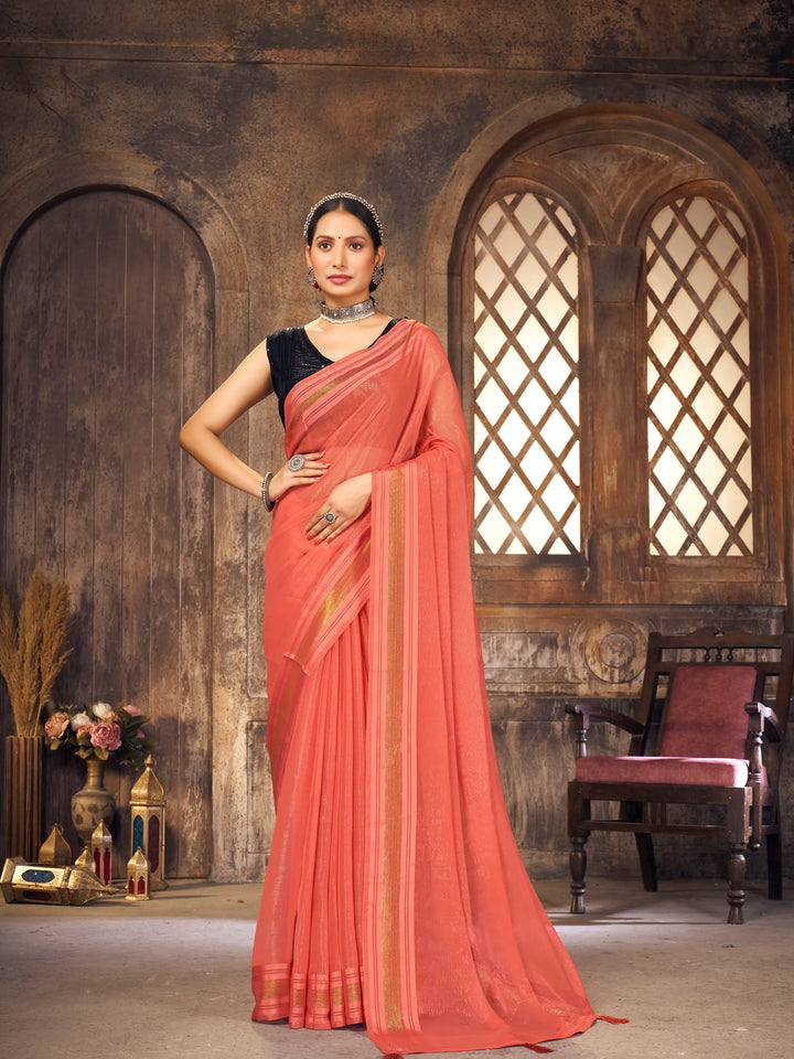 Saaj Orange Simmer Saree