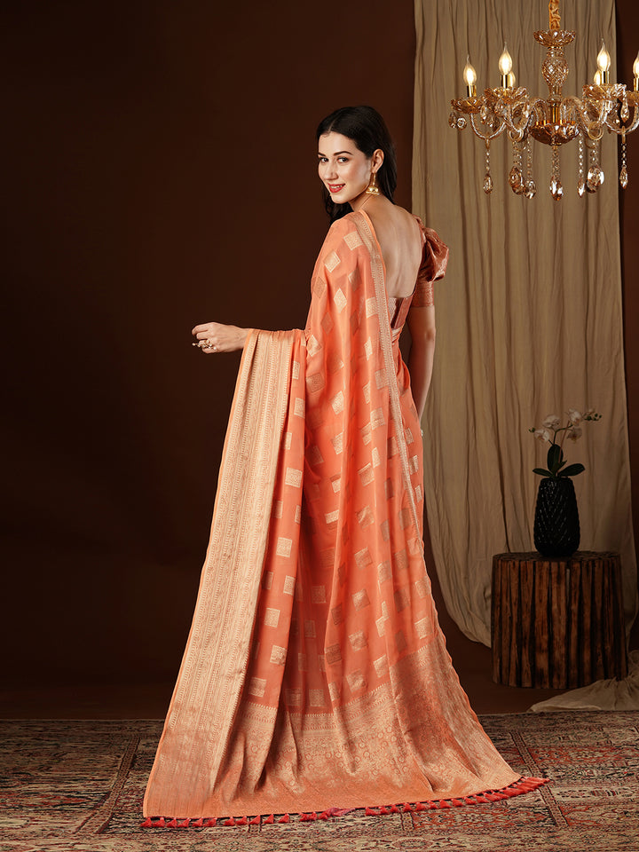 ROSHNI PEACH VISCOSE SAREE