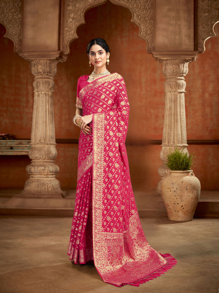 SUSHMA PINK VISCOSE SAREE