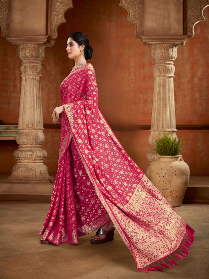 SUSHMA PINK VISCOSE SAREE