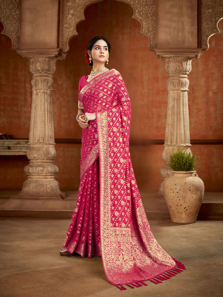 SUSHMA PINK VISCOSE SAREE