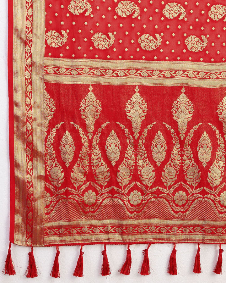 DISHA RED VISCOSE SAREE