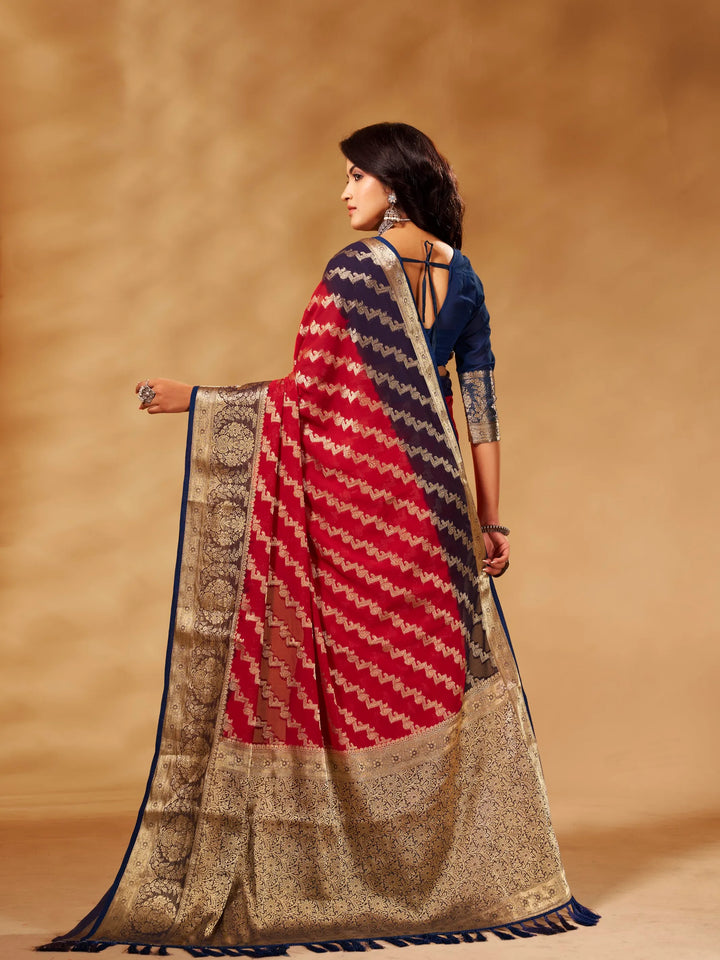 Anchal 3 Red pure viscose saree