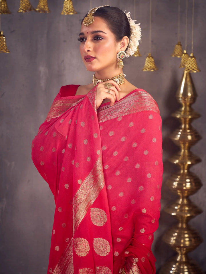 Sonapari 2 pink pure viscose saree