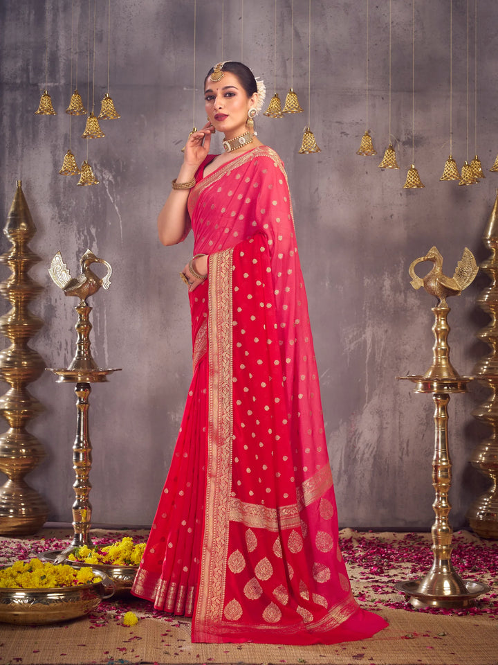 Sonapari 2 pink pure viscose saree