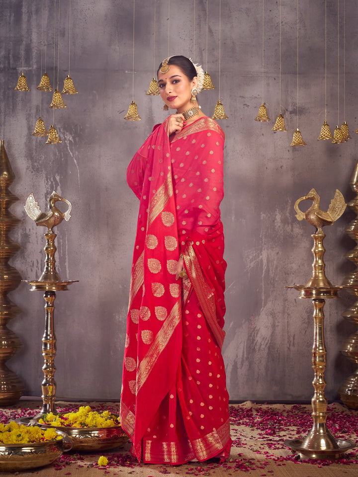 Sonapari 2 pink pure viscose saree