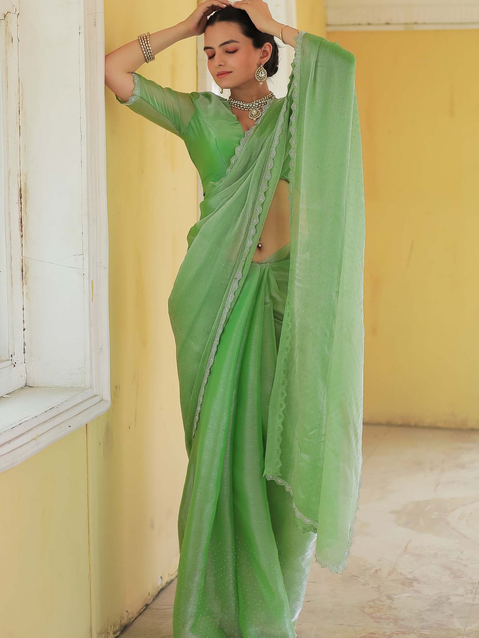 Emerald Jimmy Choo Saree