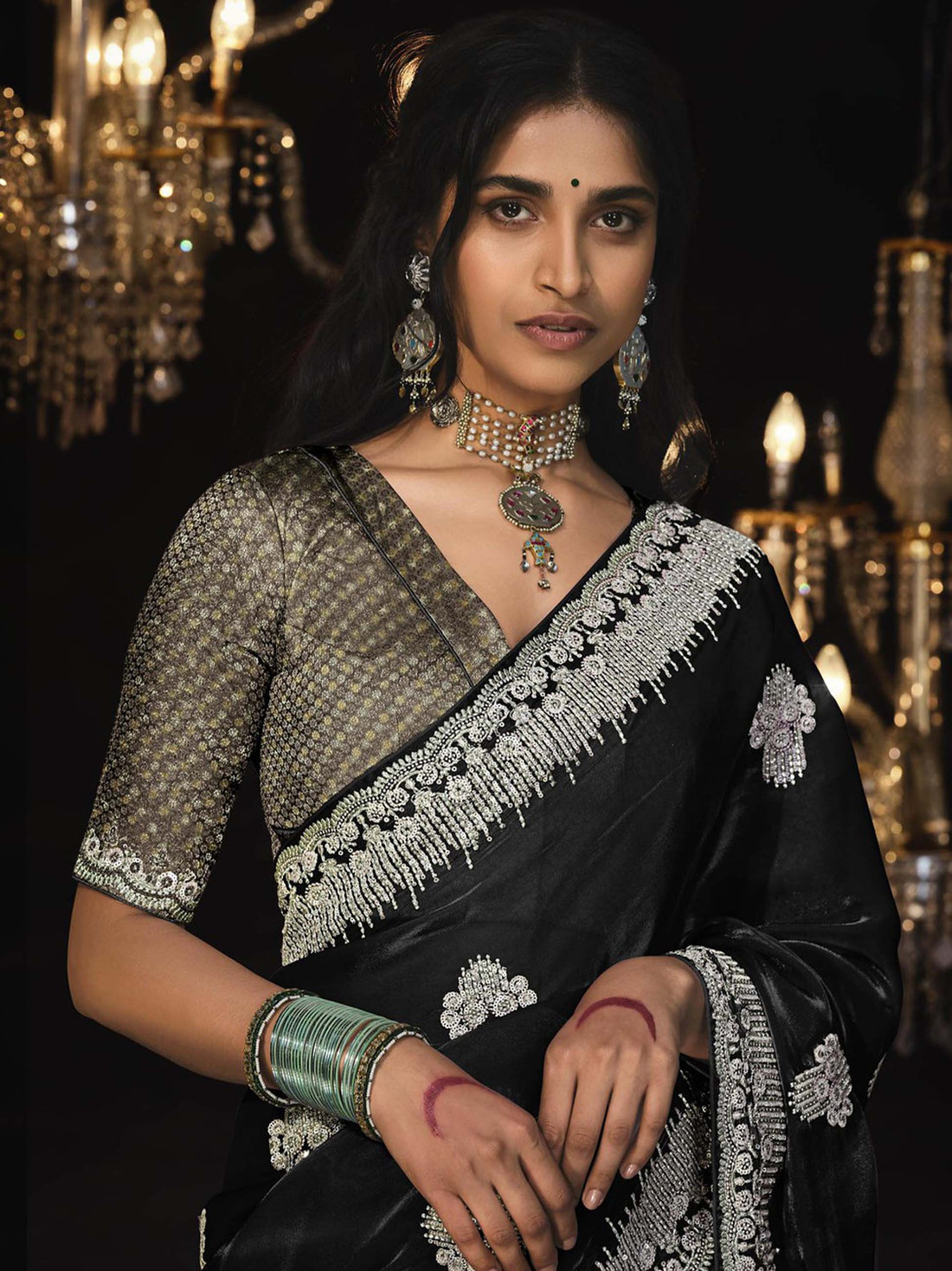 Kimora Glass Tissue Saree