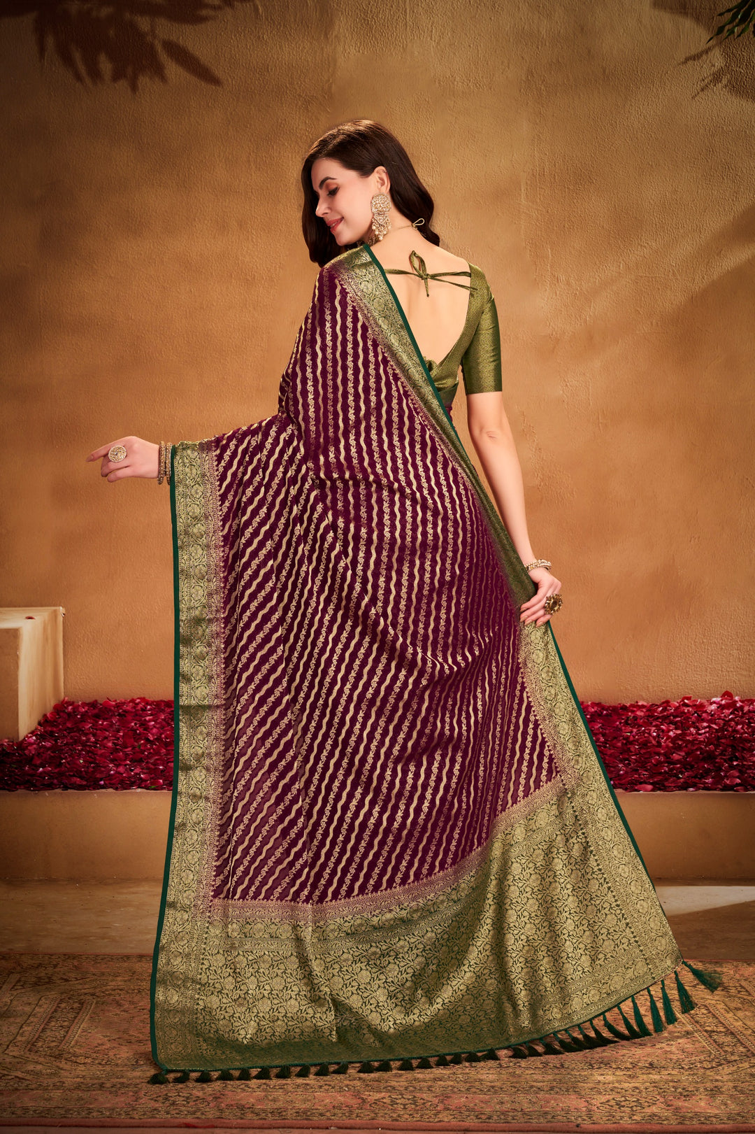 Garima 2 Wine Viscose Saree