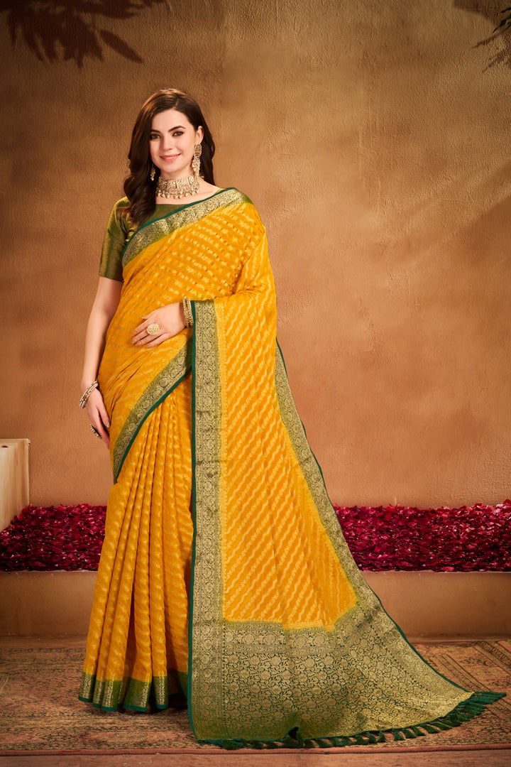 Garima 2 Lemon Viscose Saree