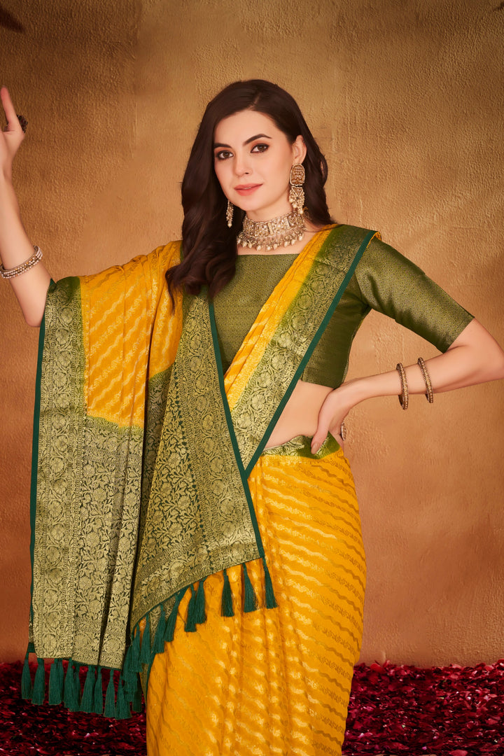 Garima 2 Lemon Viscose Saree