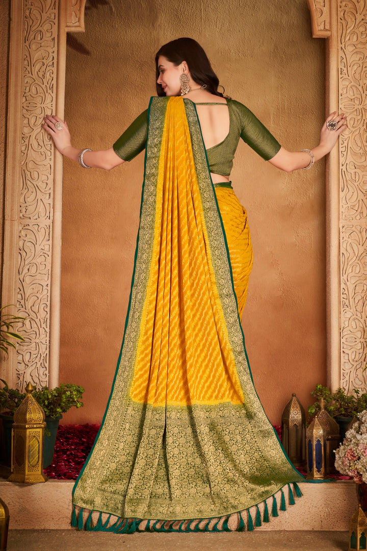 Garima 2 Lemon Viscose Saree