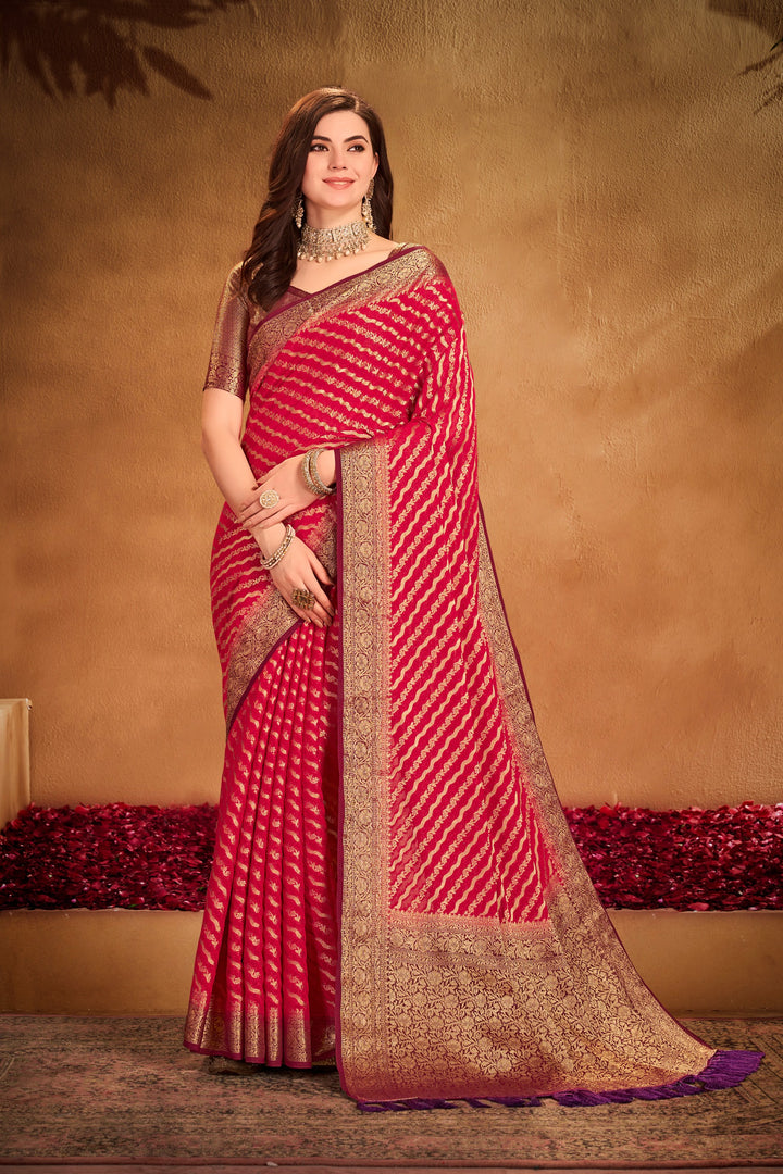 Garima 2 Red Viscose Saree